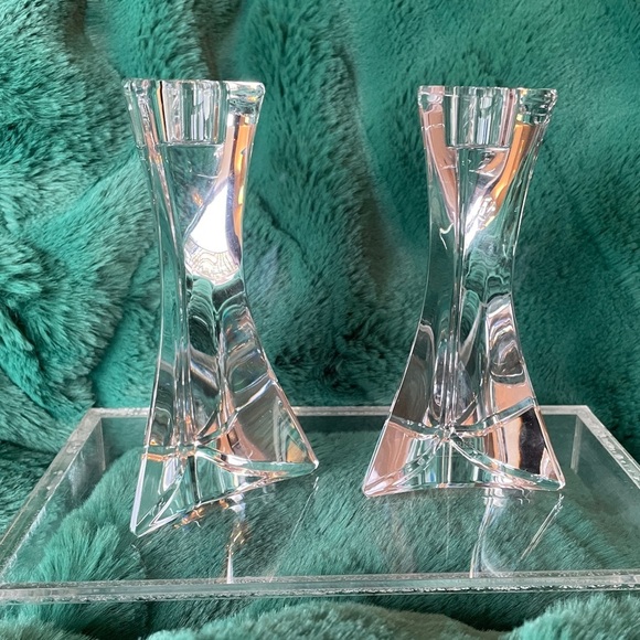 BIRKS Italian Crystal Candle Holders - Picture 9 of 9